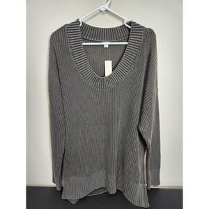 NWT Aerie Sweater Womens Sz M Oversized Long Sleeve Pullover Knit Brown